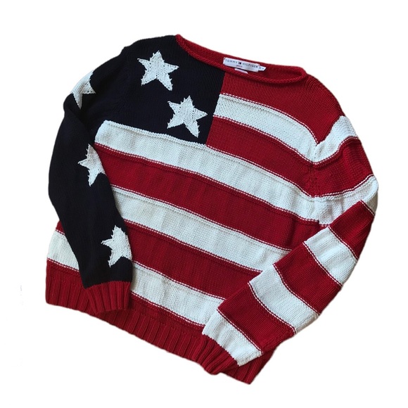 American Flag Grunge Sweater - Picture 1 of 3